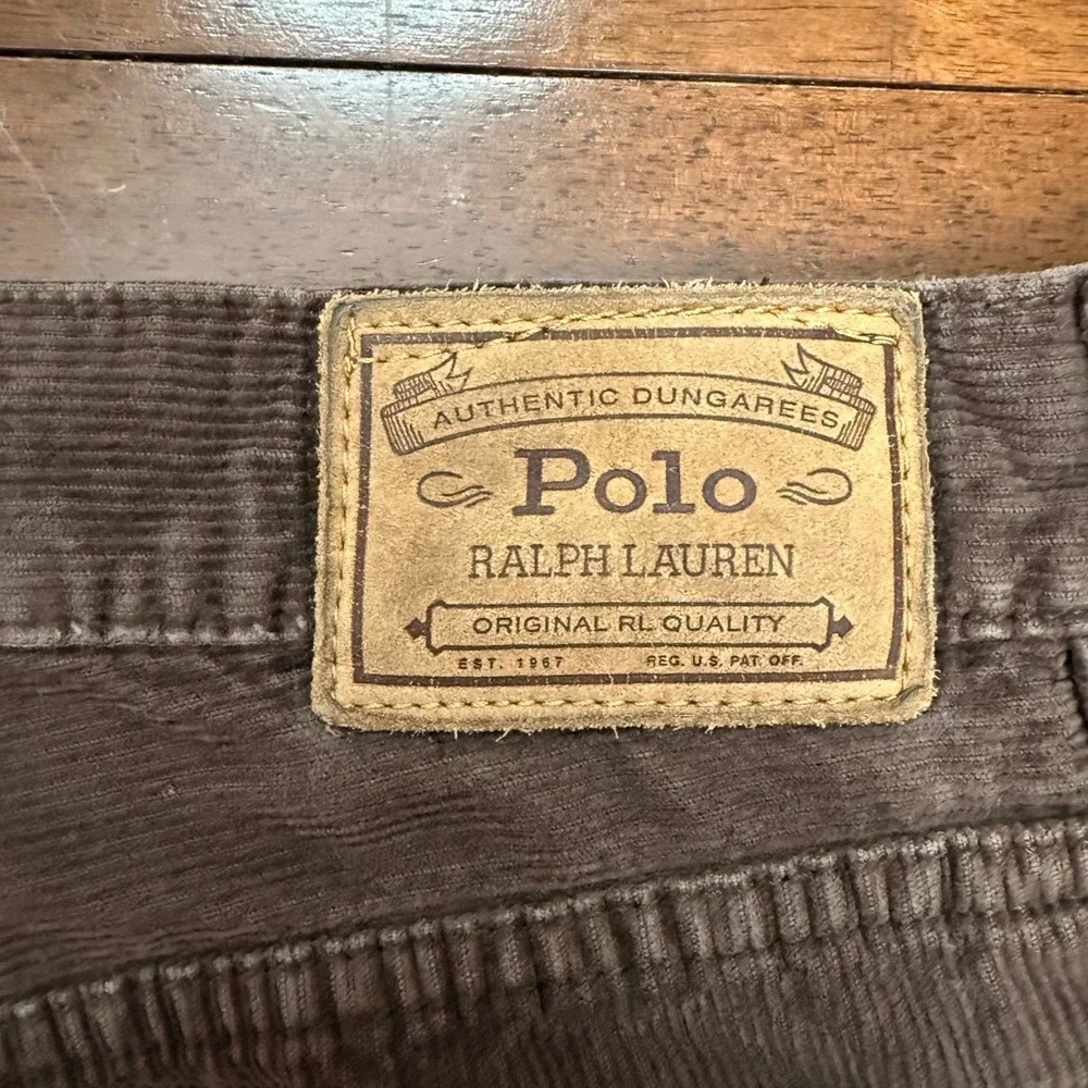 Polo Ralph Lauren Corduroy Pants Mens‎ 34/32 Brown Straight Leg 100% Cotton